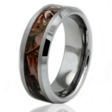 Tungsten Carbide Ring Camouflage Comfort Fit Wedding Band